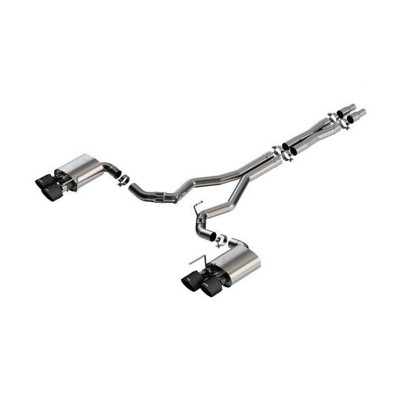 Borla Borla 2024 Ford Mustang Dark Horse 5.0L V8 w/Active Exhaust ATAK Cat-Back Exhaust System - CF Tips