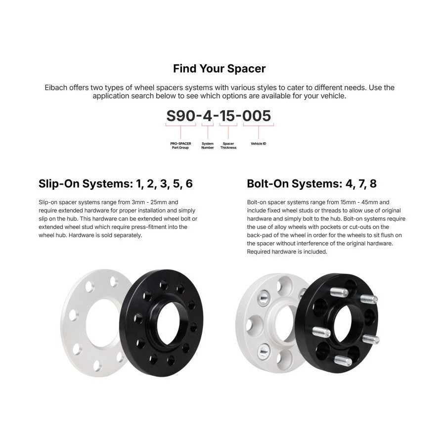 Eibach Eibach Pro-Spacer System 25mm Black Spacer - 2015 Ford Mustang Ecoboost / V6 / GT
