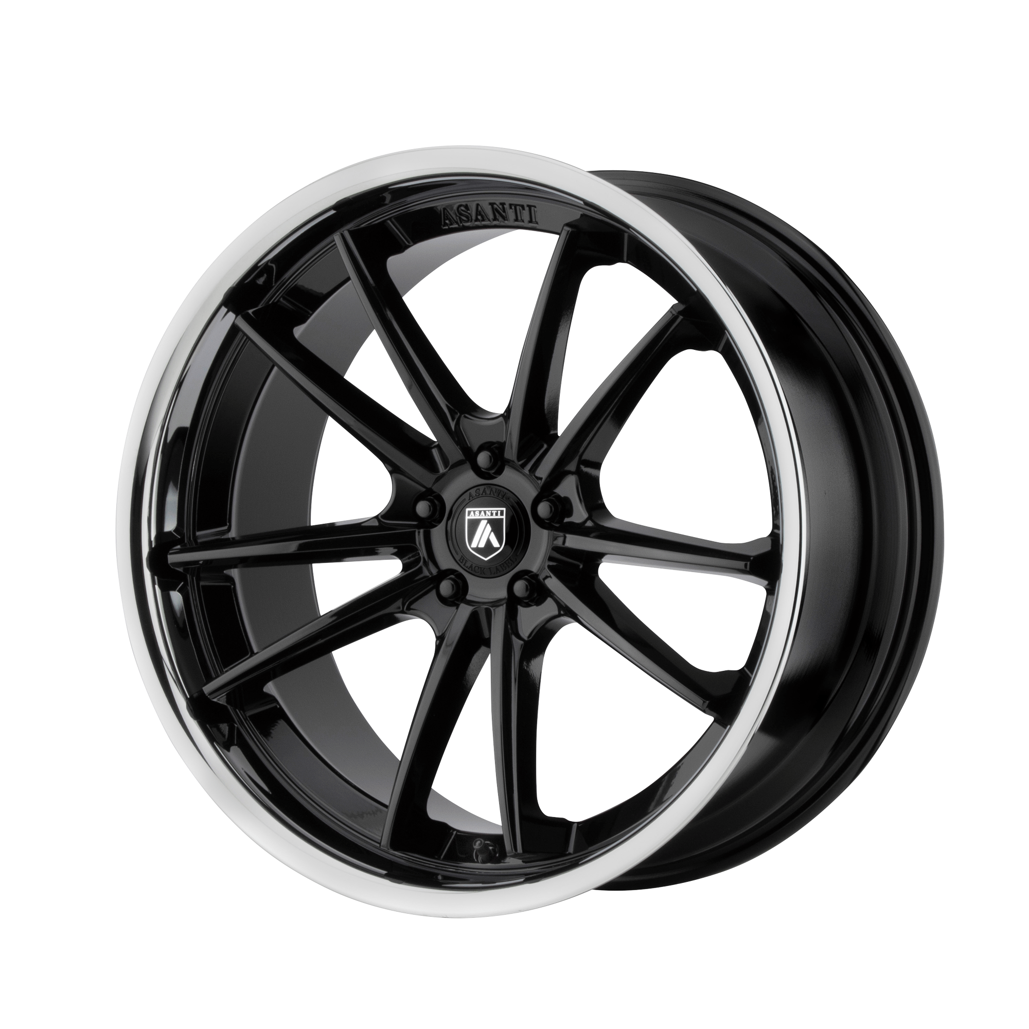 Asanti Black ABL-23 SIGMA 20x9 Gloss Black W/ Chrome Lip 5x114.3 35mm