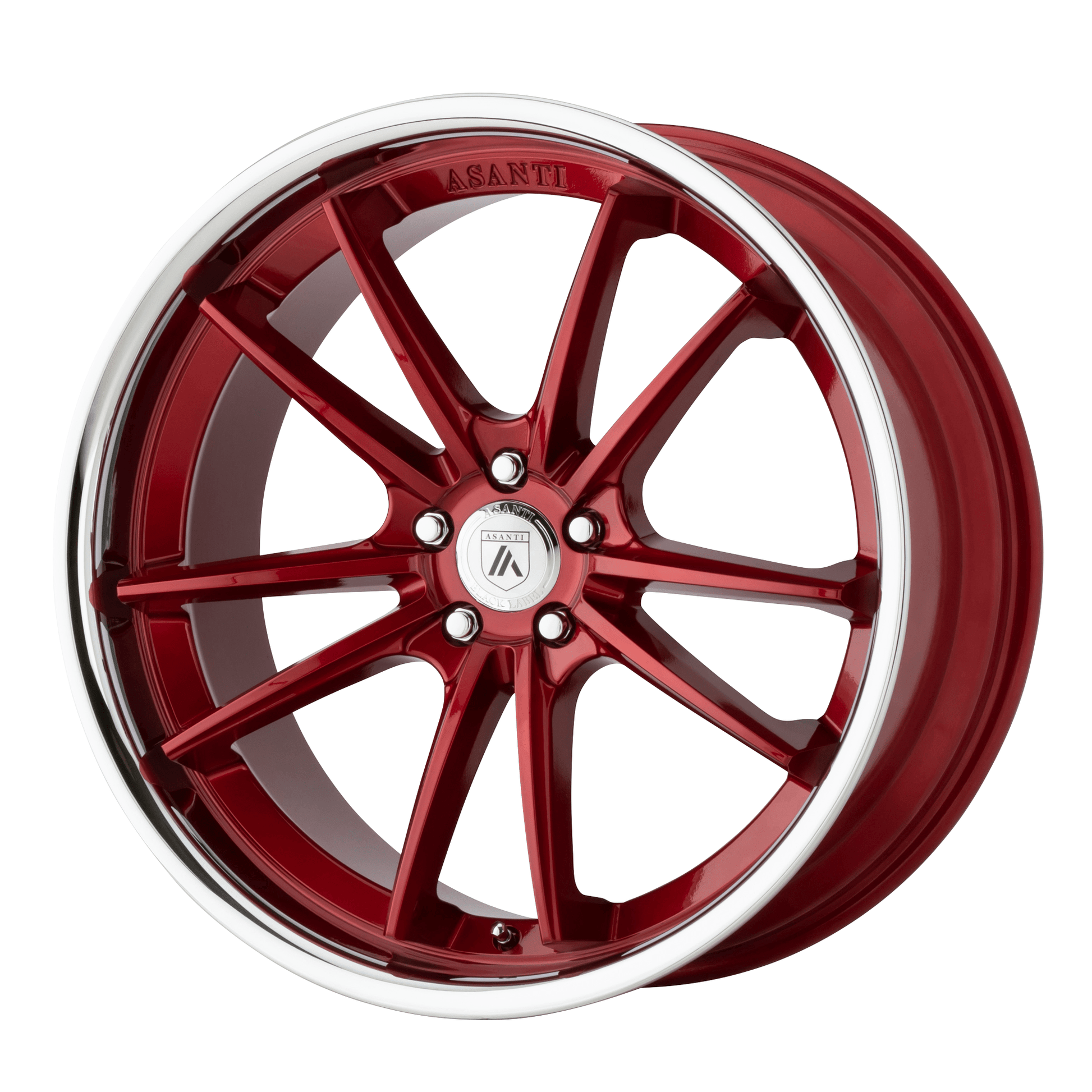 Asanti Black ABL-23 SIGMA 20x10.5 Candy Red W/ Chrome Lip 5x114.3 38mm