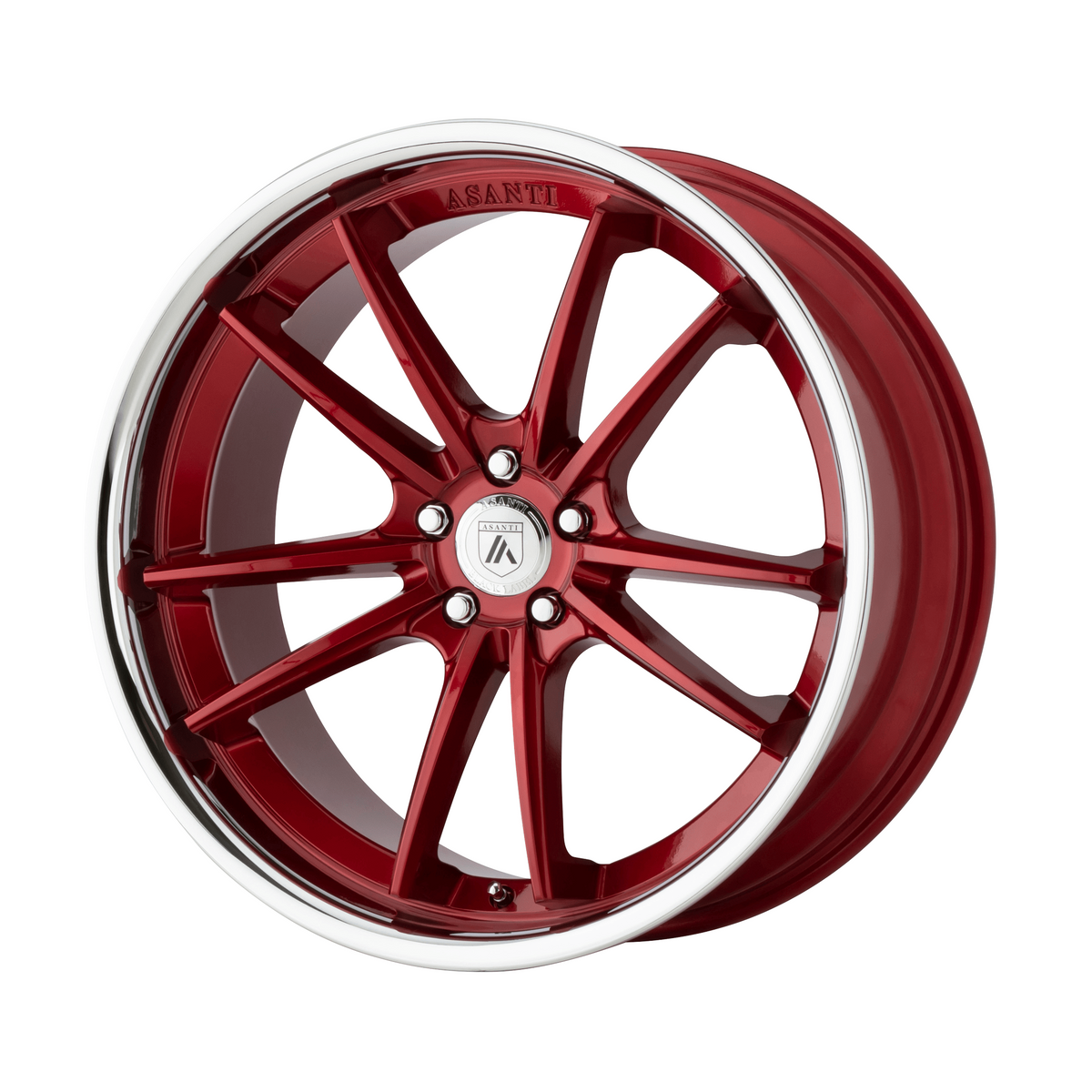 Asanti Black ABL-23 SIGMA 20x10.5 Candy Red W/ Chrome Lip 5x114.3 38mm