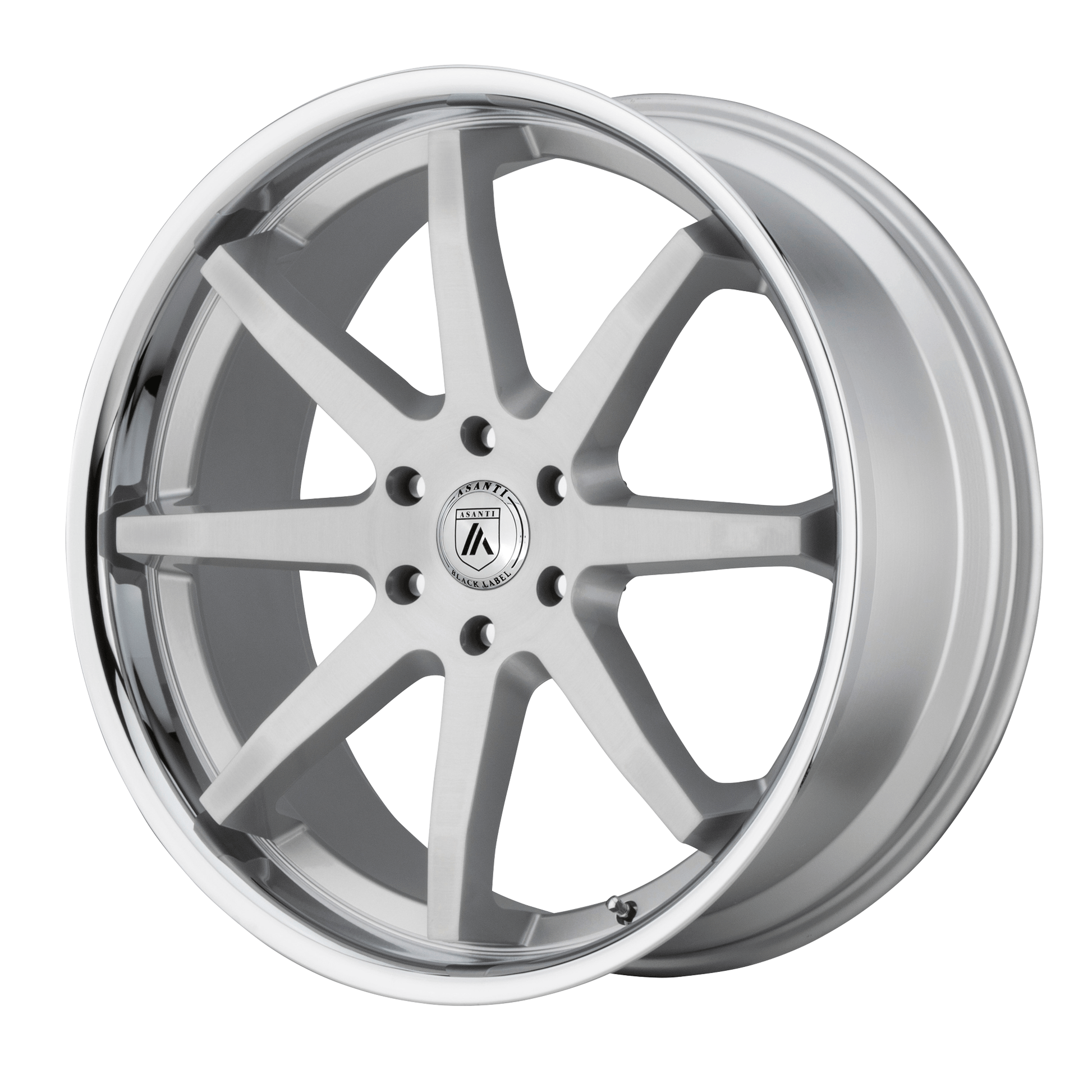 Asanti Black ABL-32 KAISER 20x9 Brushed Silver W/ Chrome Lip 6x135 30mm