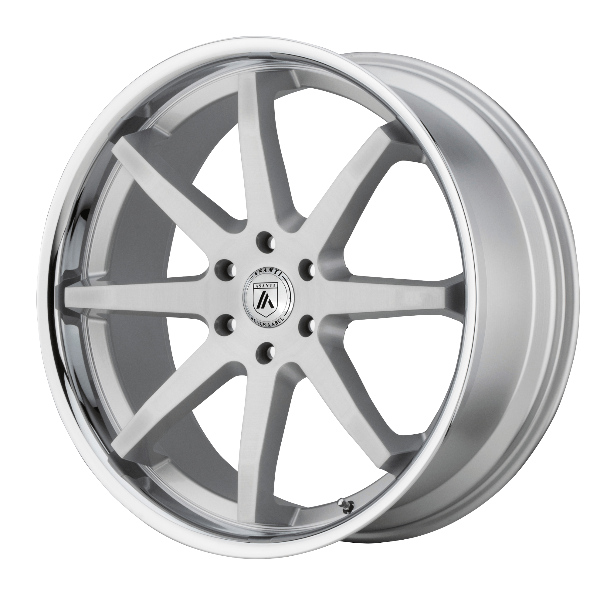Asanti Black ABL-32 KAISER 20x9 Brushed Silver W/ Chrome Lip 6x135 30mm