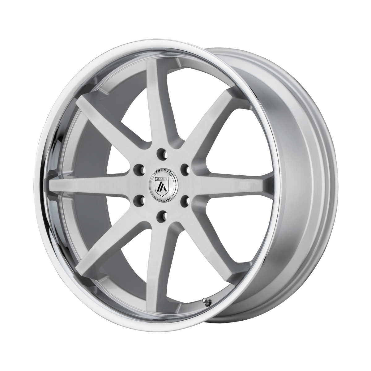 Asanti Black ABL-32 KAISER 20x9 Brushed Silver W/ Chrome Lip 6x135 30mm