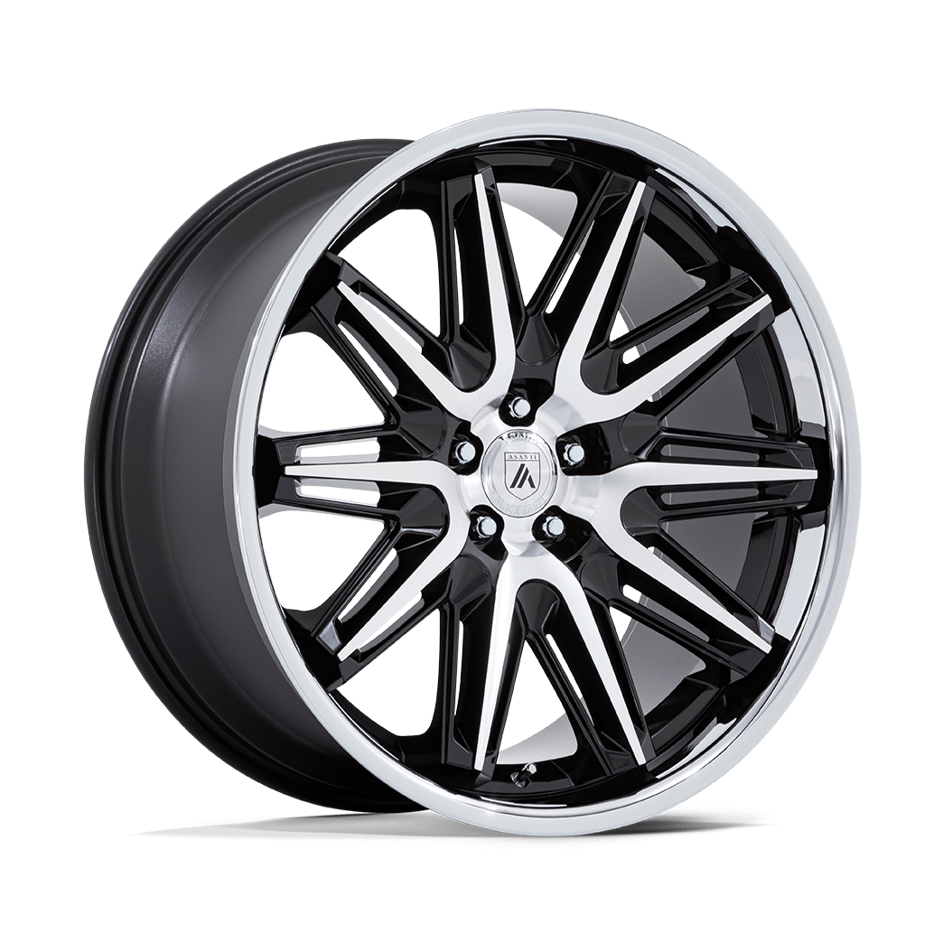 Asanti Black AB047 IMPERATOR 20x10.5 Gloss Black Machined W/ Ss Lip 5x114.3 40mm
