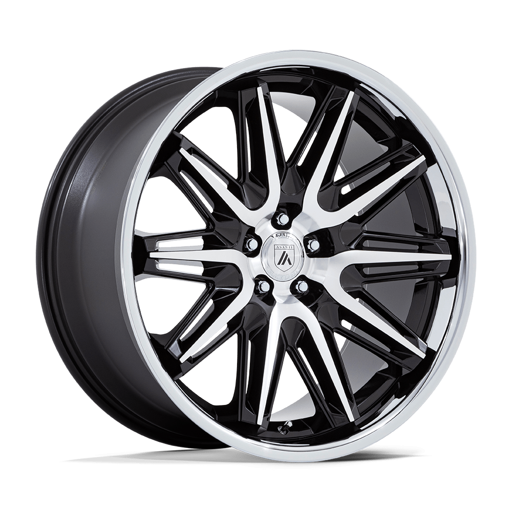 Asanti Black AB047 IMPERATOR 20x9 Gloss Black Machined W/ Ss Lip 5x114.3 35mm