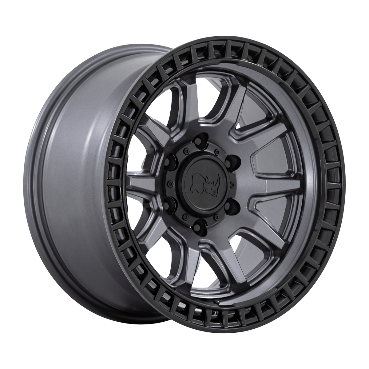 Black Rhino Hard Alloys CALICO 17x8.5 Matte Gunmetal W/ M-Black Lip 5x114.3 34mm