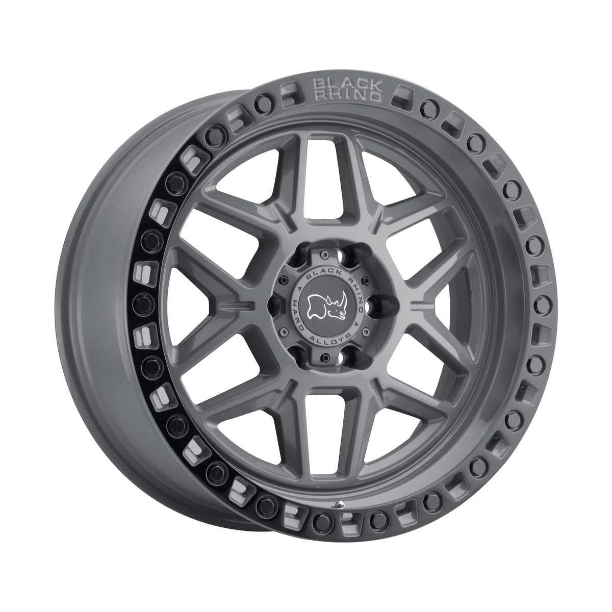 Black Rhino Hard Alloys KELSO 17x9 Battleship Gray W/ Black Ring 6x135 0mm