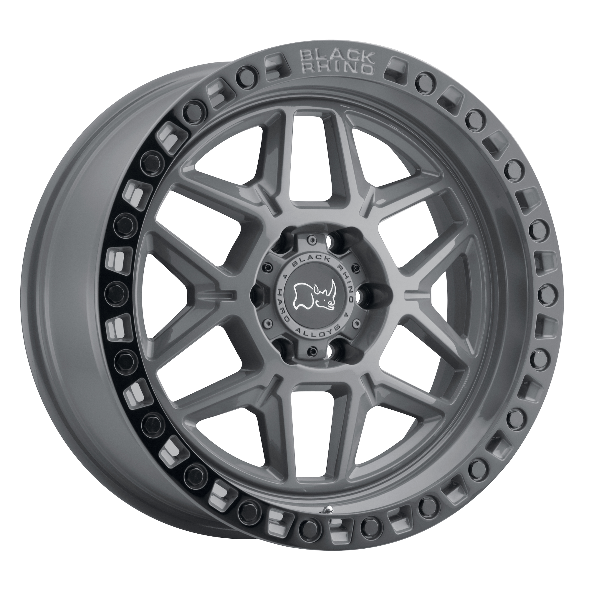 Black Rhino Hard Alloys KELSO 18x9 Battleship Gray W/ Black Ring 6x135 12mm