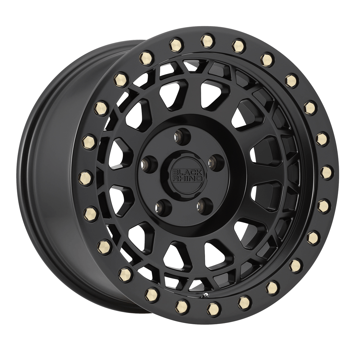 Black Rhino Hard Alloys PRIMM 17x9 Matte Black W/ Brass Bolts 6x135 0mm