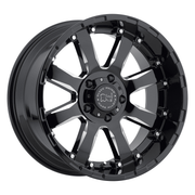 Black Rhino Hard Alloys SIERRA 17x9 Gloss Black W/ Milled Spokes 6x135 12mm