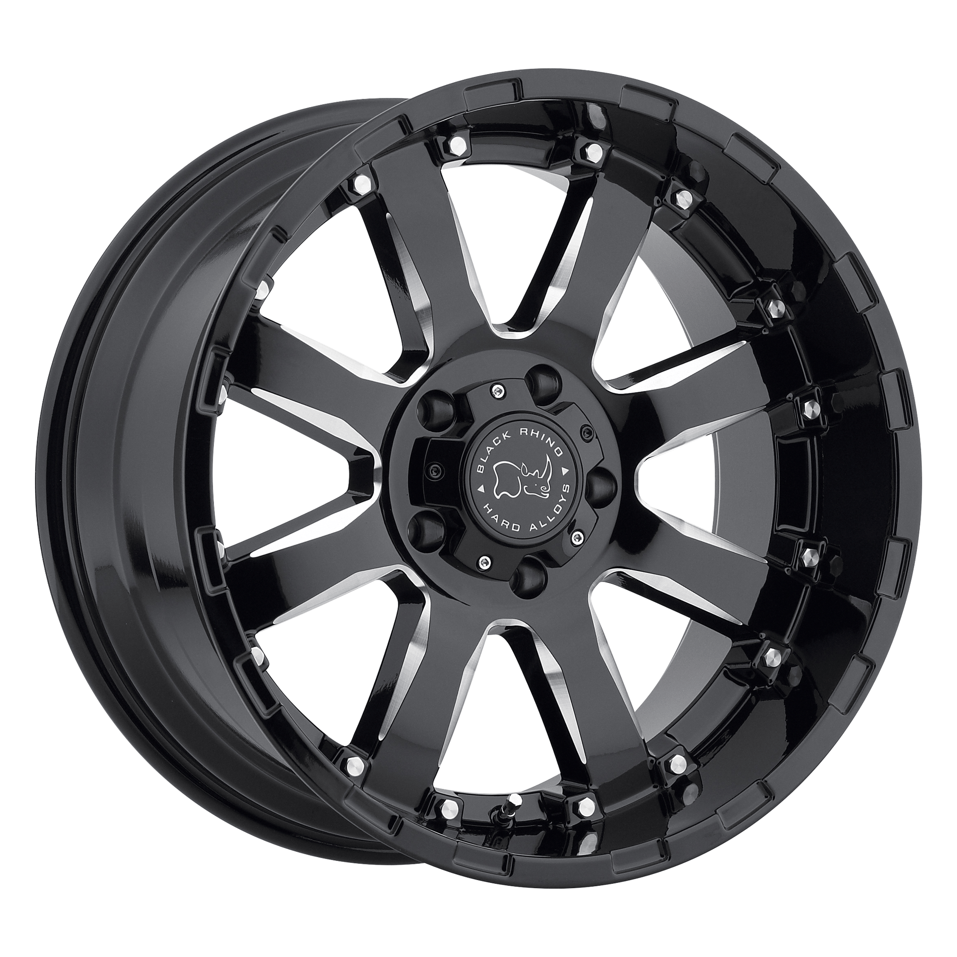 Black Rhino Hard Alloys SIERRA 17x9 Gloss Black W/ Milled Spokes 6x135 12mm