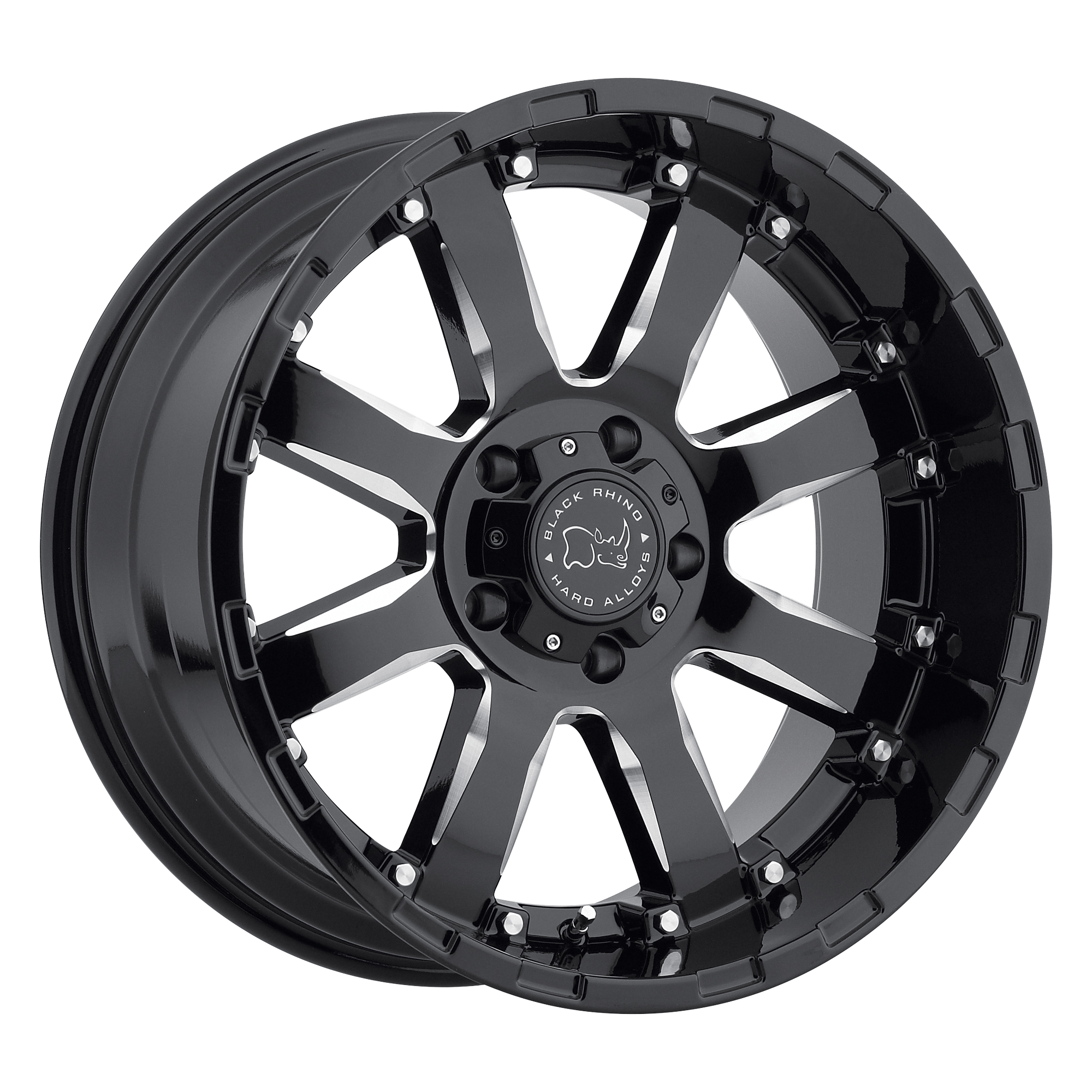 Black Rhino Hard Alloys SIERRA 17x9 Gloss Black W/ Milled Spokes 6x135 12mm