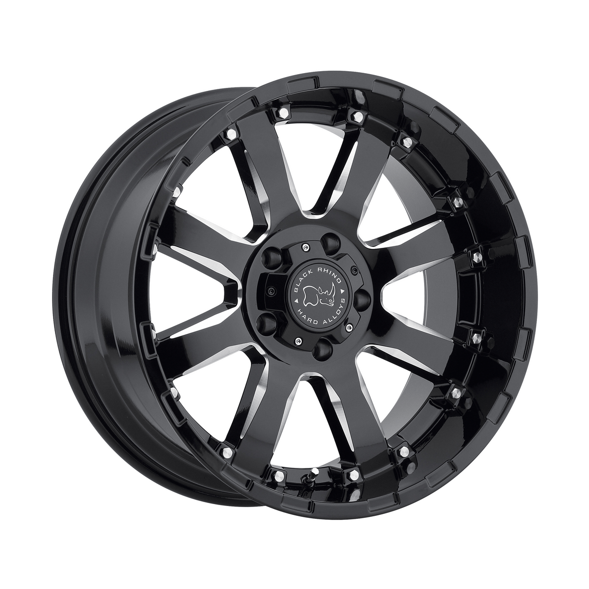 Black Rhino Hard Alloys SIERRA 17x9 Gloss Black W/ Milled Spokes 6x135 12mm