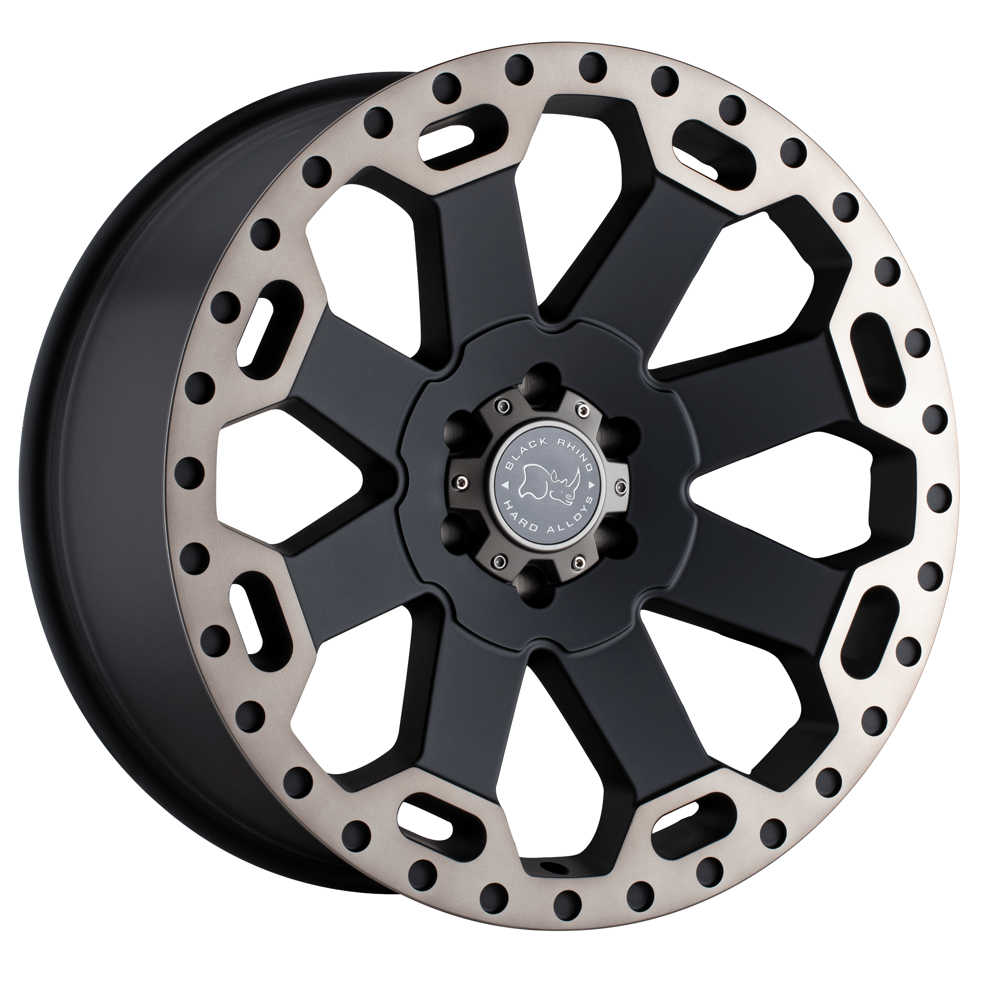 Black Rhino Hard Alloys WARLORD 17x9 Matte Black W/ Mach Dark Tint 6x135 12mm