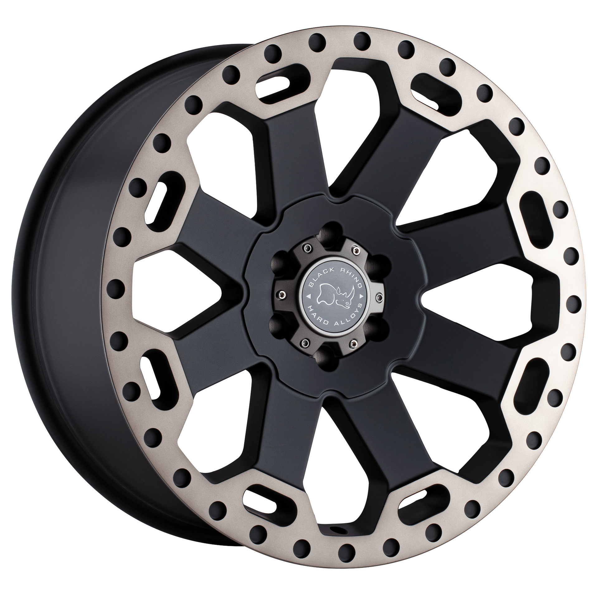 Black Rhino Hard Alloys WARLORD 18x8 Matte Black W/ Mach Dark Tint 5x114.3 35mm