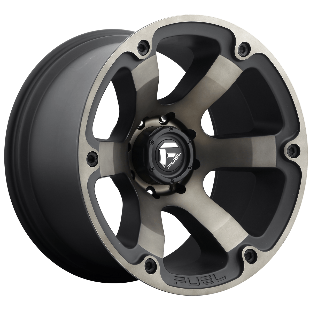 Fuel 1PC D564 BEAST 18x9 Matte Black Double Dark Tint 6x135 20mm
