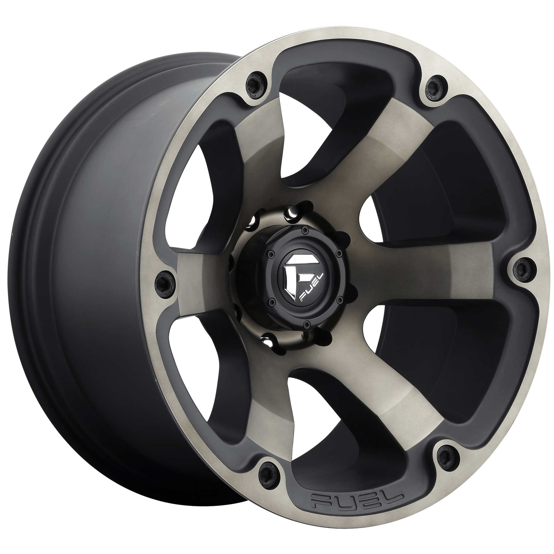 Fuel 1PC D564 BEAST 18x9 Matte Black Double Dark Tint 6x135 1mm