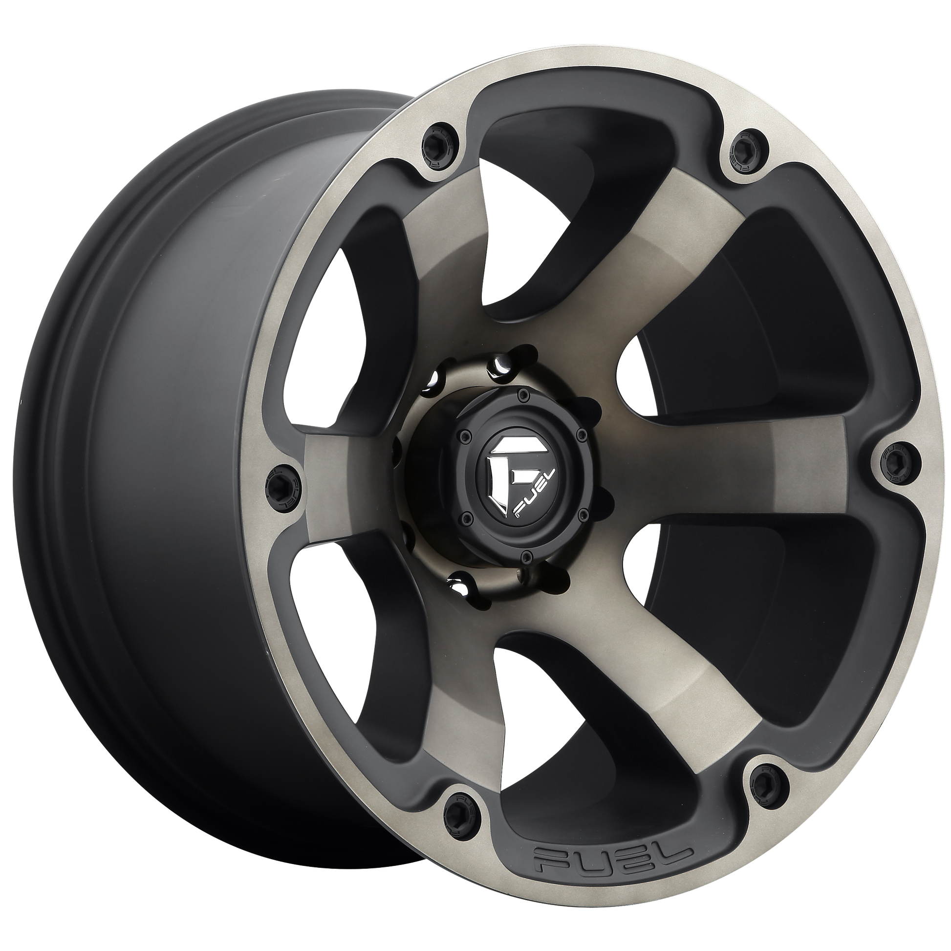 Fuel 1PC D564 BEAST 17x9 Matte Black Double Dark Tint 6x135 -12mm