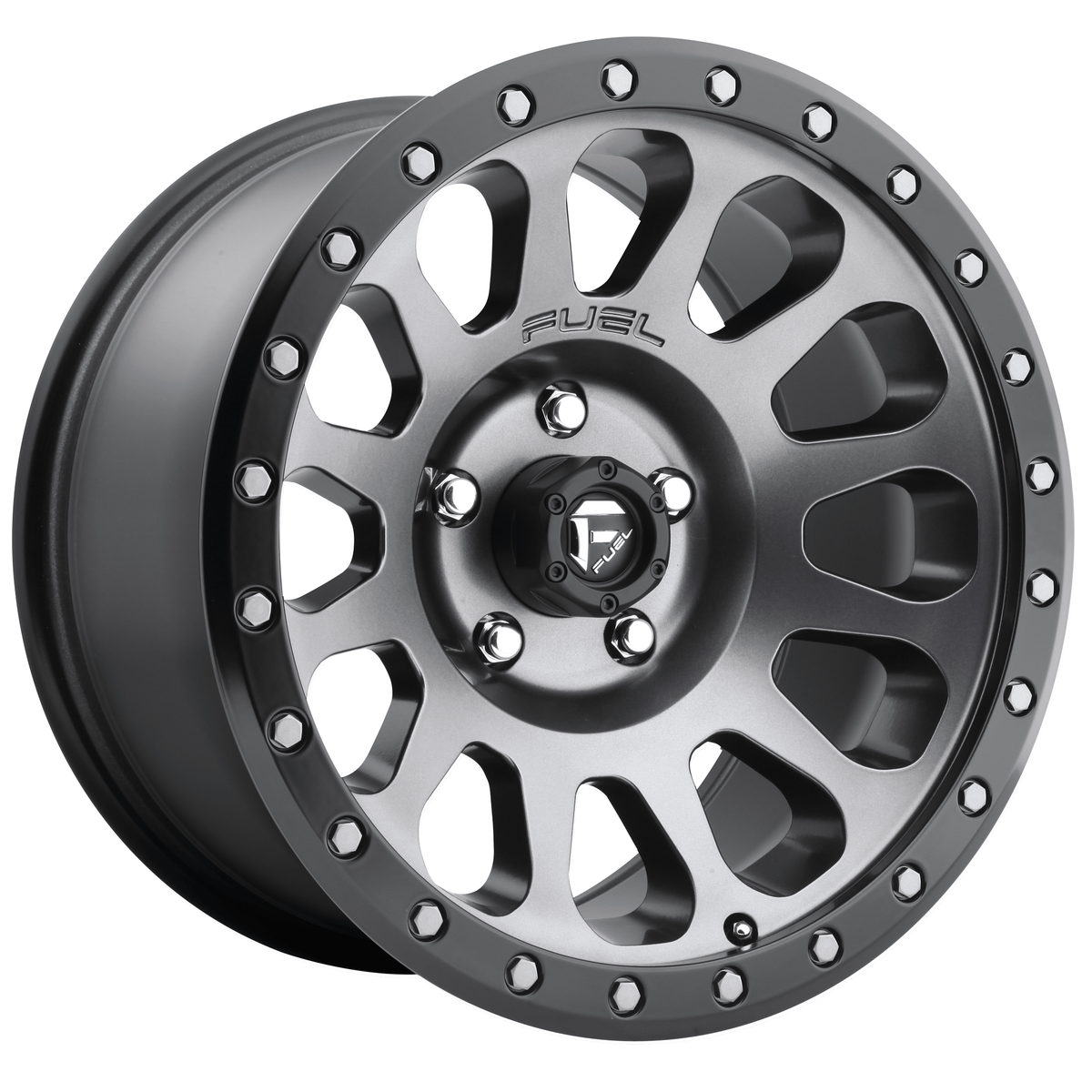 Fuel 1PC D601 VECTOR 18x9 Matte Gunmetal Black Bead Ring 6x135 1mm