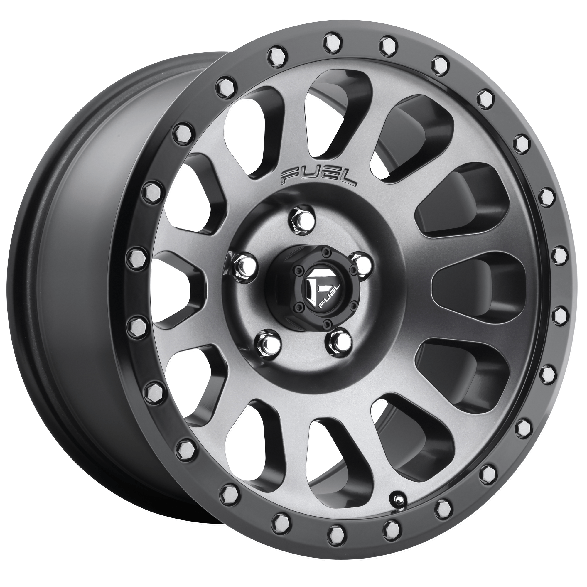 Fuel 1PC D601 VECTOR 18x9 Matte Gunmetal Black Bead Ring 6x135 1mm