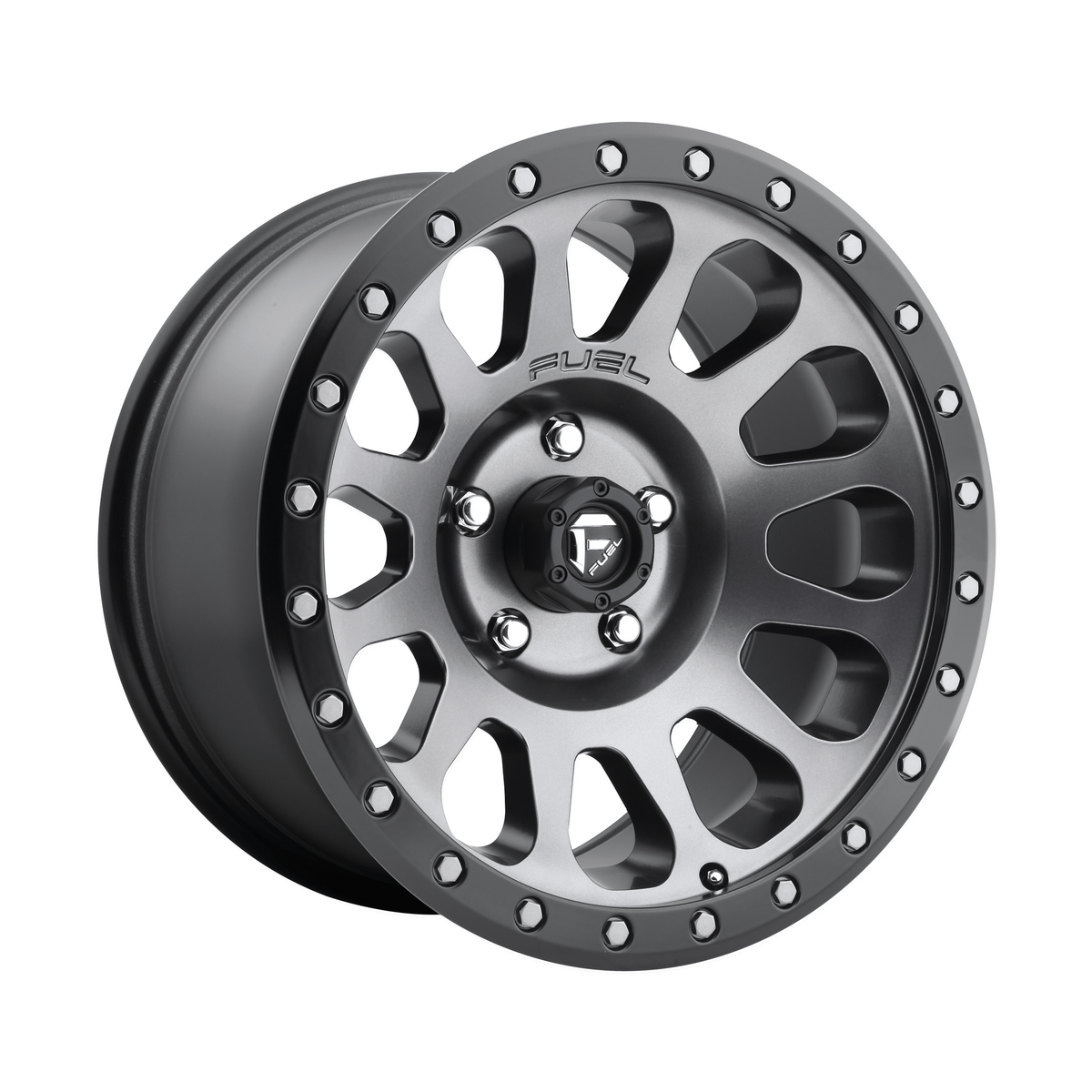 Fuel 1PC D601 VECTOR 18x9 Matte Gunmetal Black Bead Ring 6x135 1mm