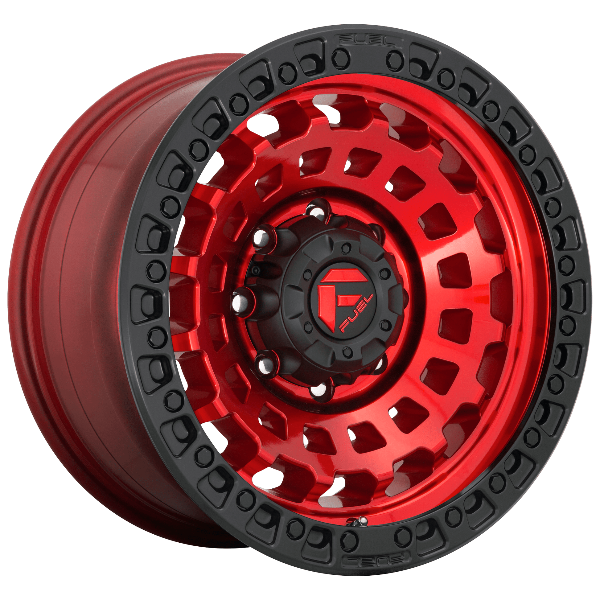 Fuel 1PC D632 ZEPHYR 18x9 Candy Red Black Bead Ring 6x135 -12mm
