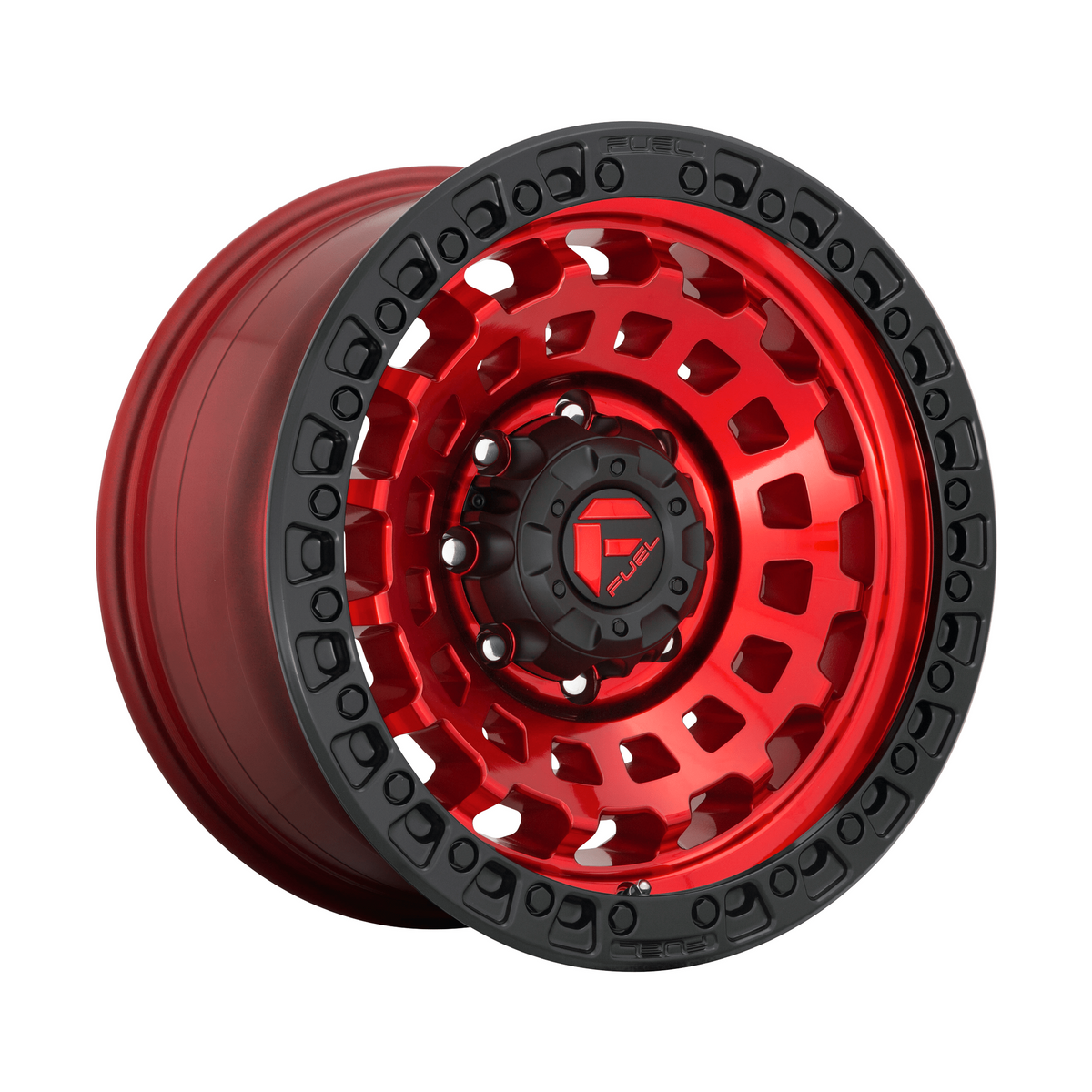 Fuel 1PC D632 ZEPHYR 18x9 Candy Red Black Bead Ring 6x135 -12mm