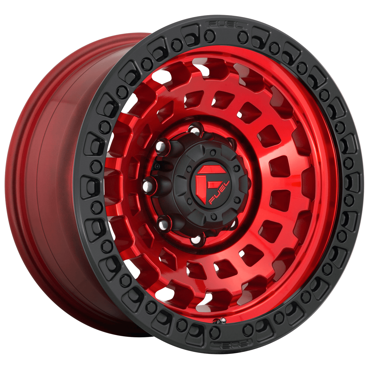 Fuel 1PC D632 ZEPHYR 18x9 Candy Red Black Bead Ring 6x135 1mm