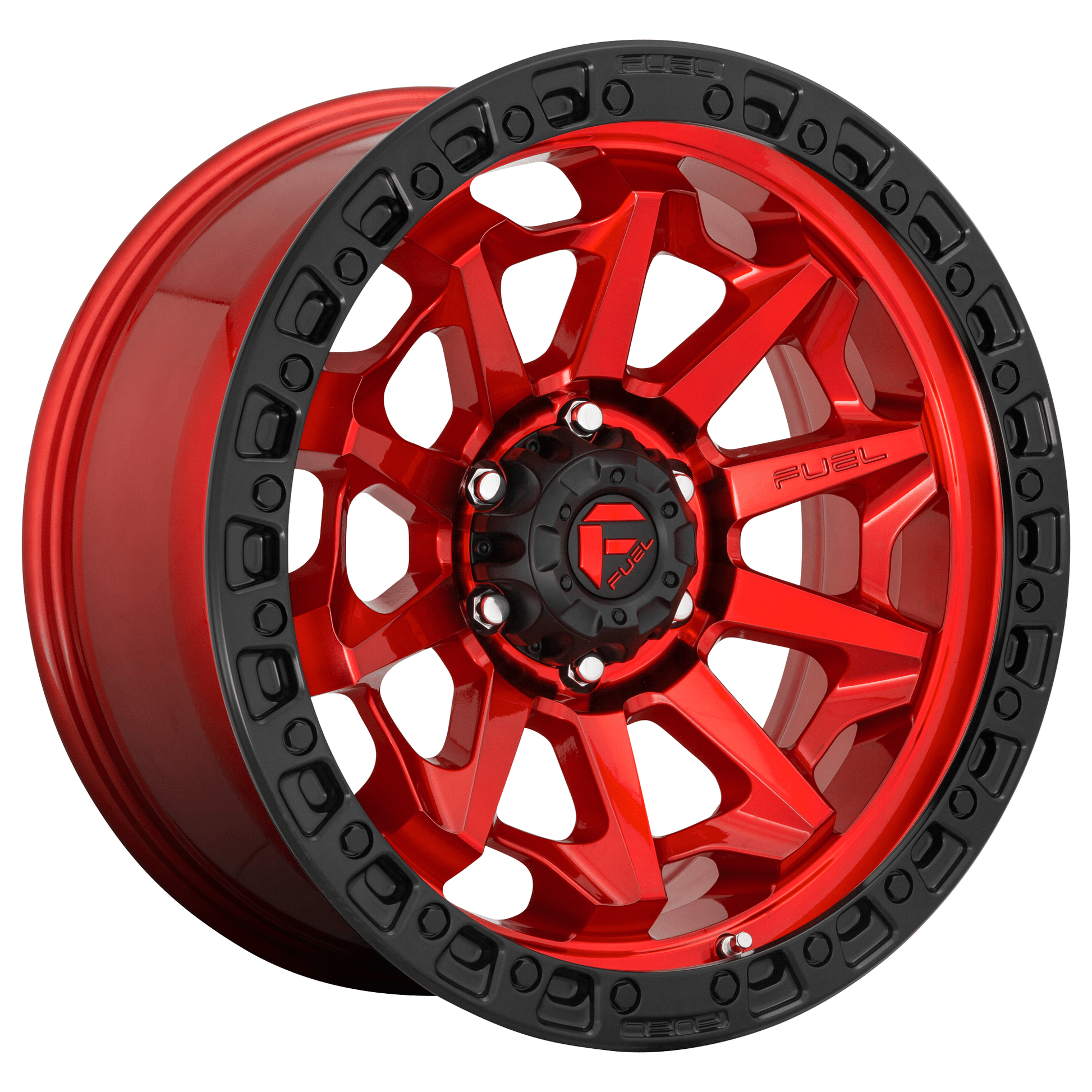 Fuel 1PC D695 COVERT 18x9 Candy Red Black Bead Ring 6x135 1mm