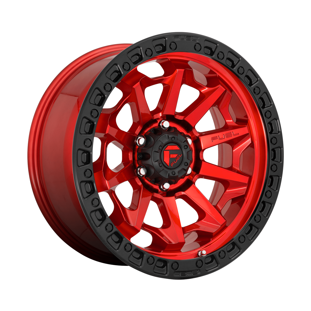 Fuel 1PC D695 COVERT 18x9 Candy Red Black Bead Ring 6x135 -12mm