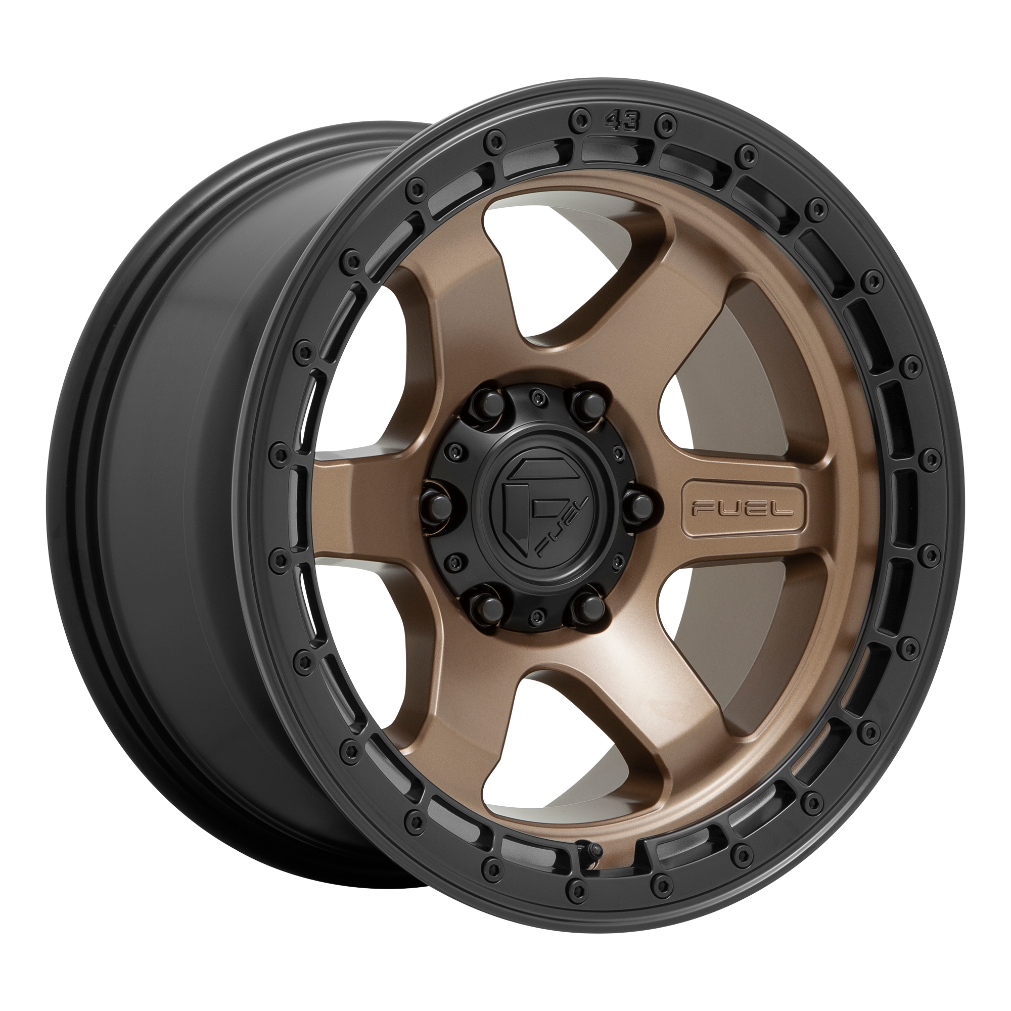 Fuel 1PC D751 BLOCK 17x9 Matte Bronze W/ Black Ring 6x135 1mm