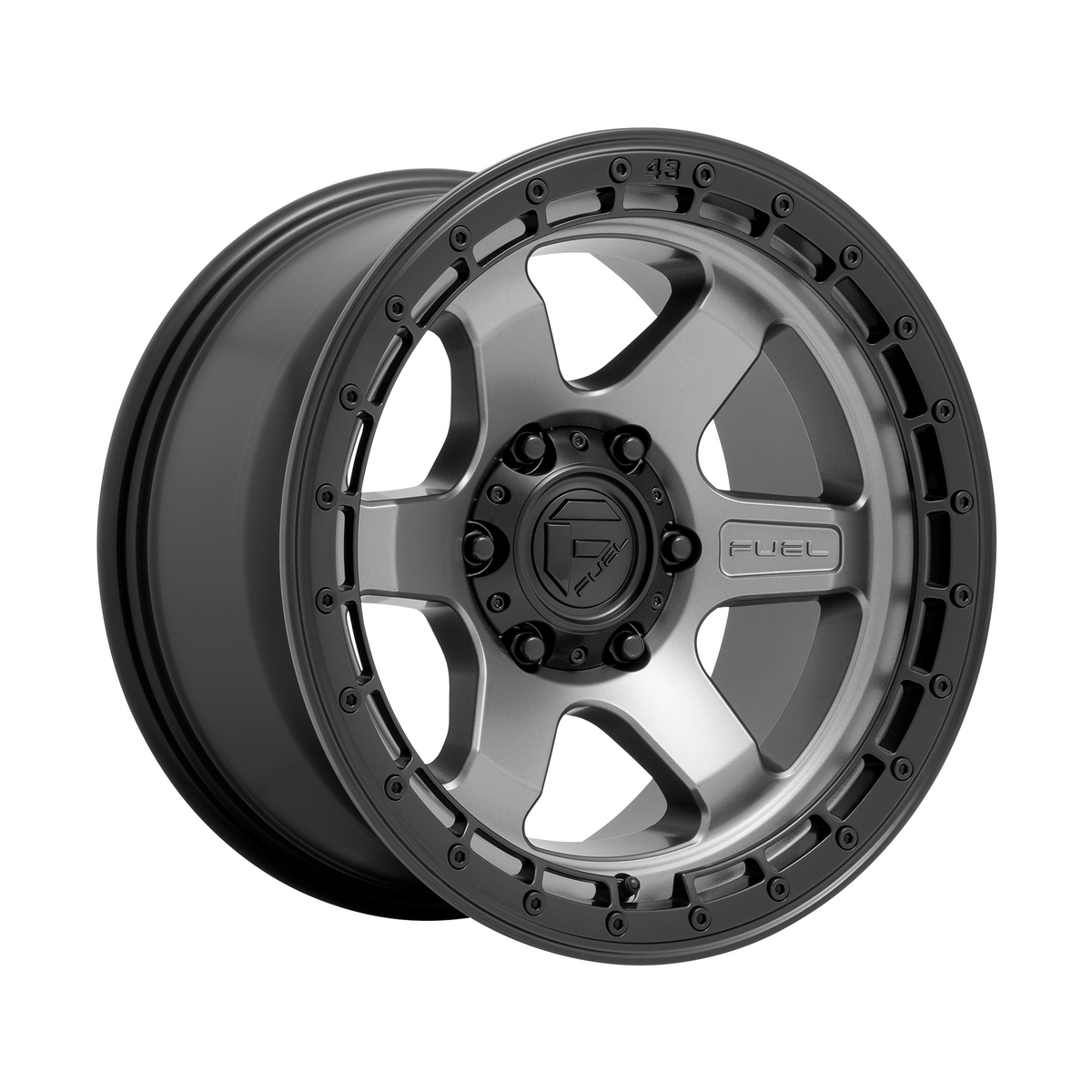 Fuel 1PC D752 BLOCK 18x9 Matte Gunmetal W/ Black Ring 6x135 20mm