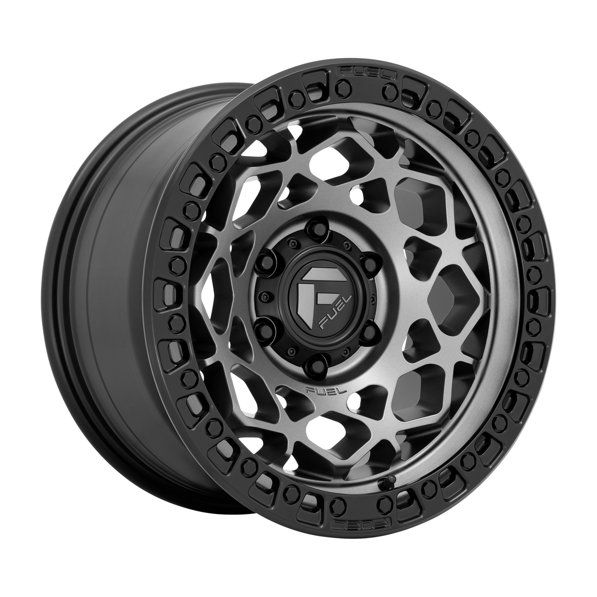 Fuel 1PC D784 UNIT 17x9 Gunmetal W/ Matte Black Ring 6x135 -12mm