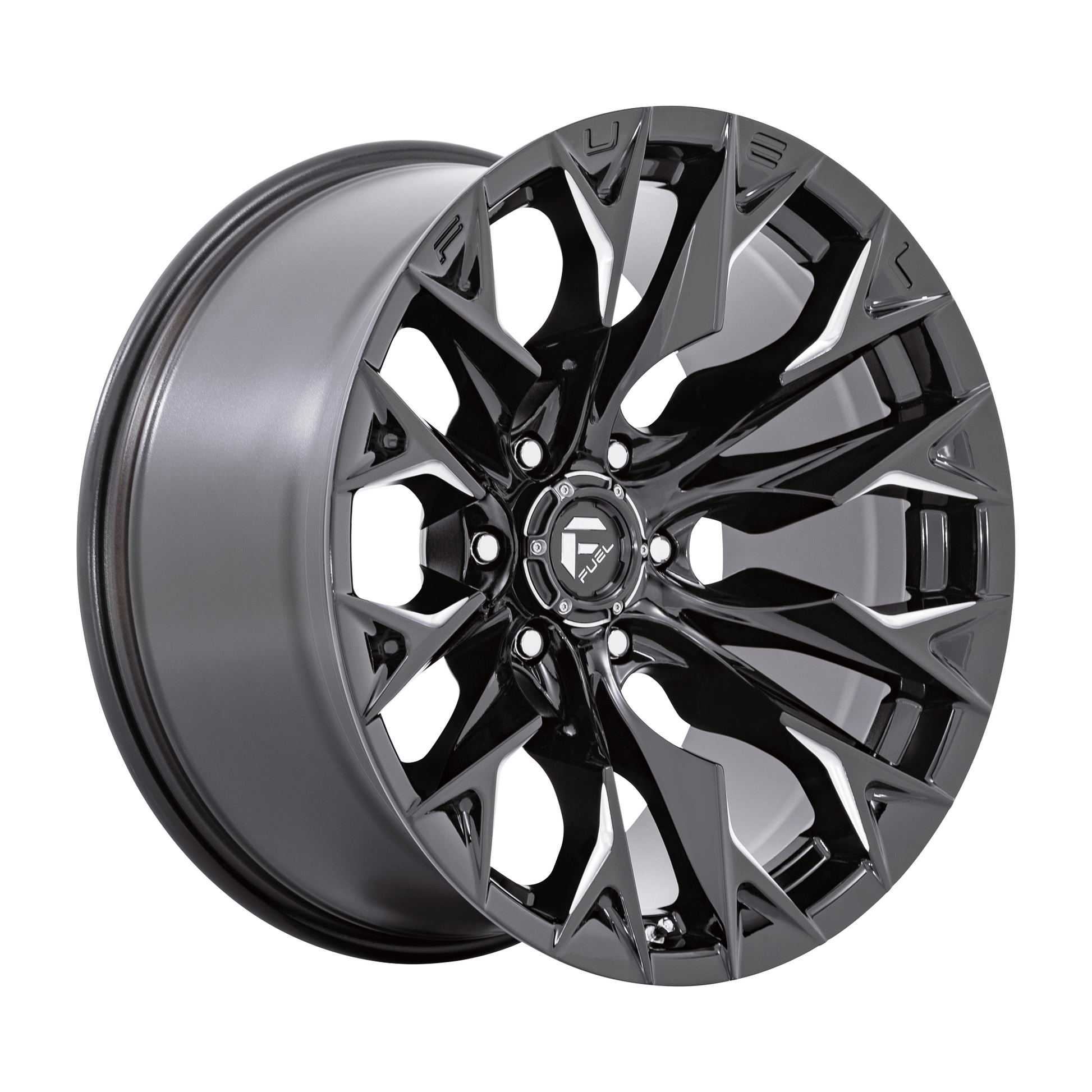 Fuel 1PC D803 FLAME 20x9 Gloss Black Milled 6x135 20mm