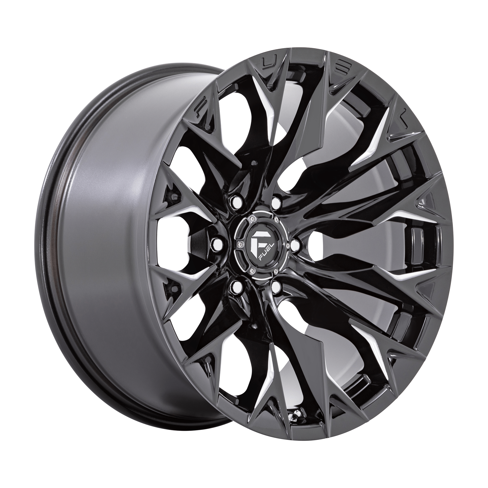 Fuel 1PC D803 FLAME 20x9 Gloss Black Milled 6x135 20mm