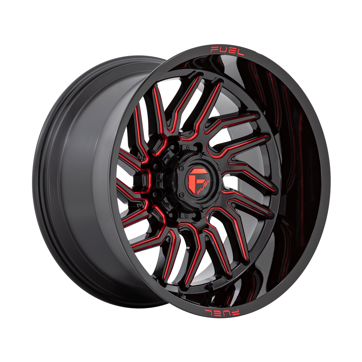 Fuel 1PC D808 HURRICANE 20x9 Gloss Black Milled Red Tint 6x135 20mm