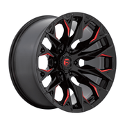 Fuel 1PC D823 FLAME 20x9 Gloss Black Mill W/ Candy Red 6x135 20mm