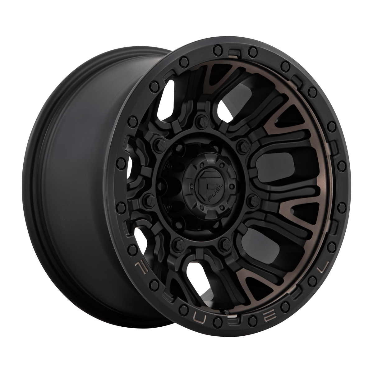 Fuel 1PC D824 TRACTION 17x9 Matte Black W Double Dark Tint 6x135 1mm