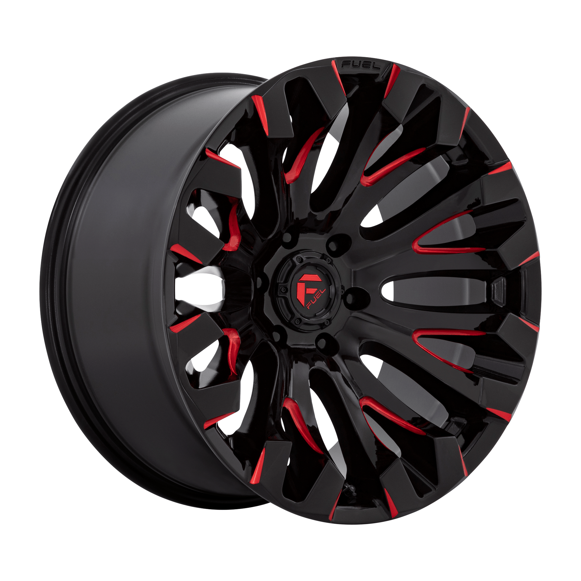 Fuel 1PC D829 QUAKE 18x9 Gloss Black Milled Red Tint 6x135 1mm