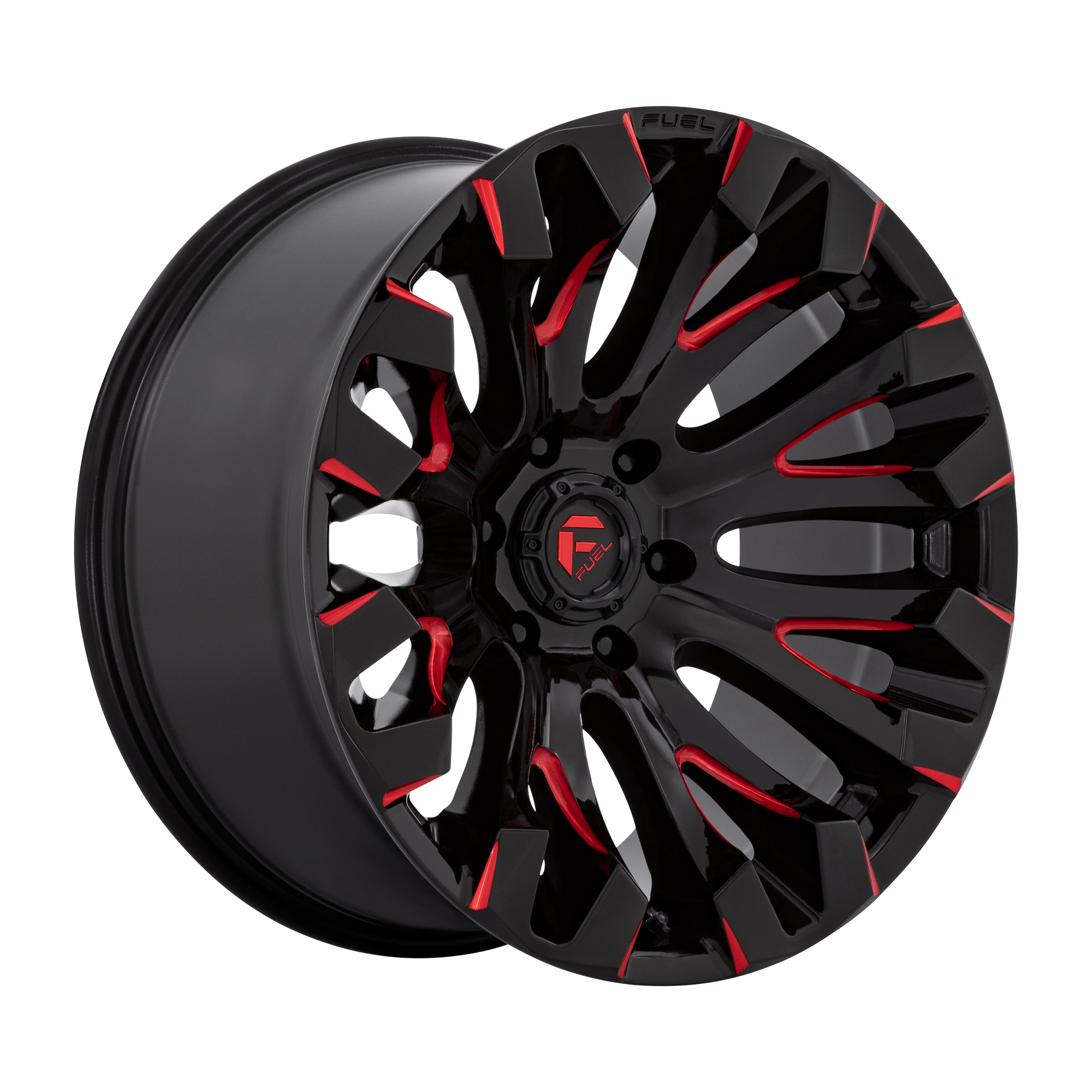 Fuel 1PC D829 QUAKE 18x9 Gloss Black Milled Red Tint 6x135 1mm