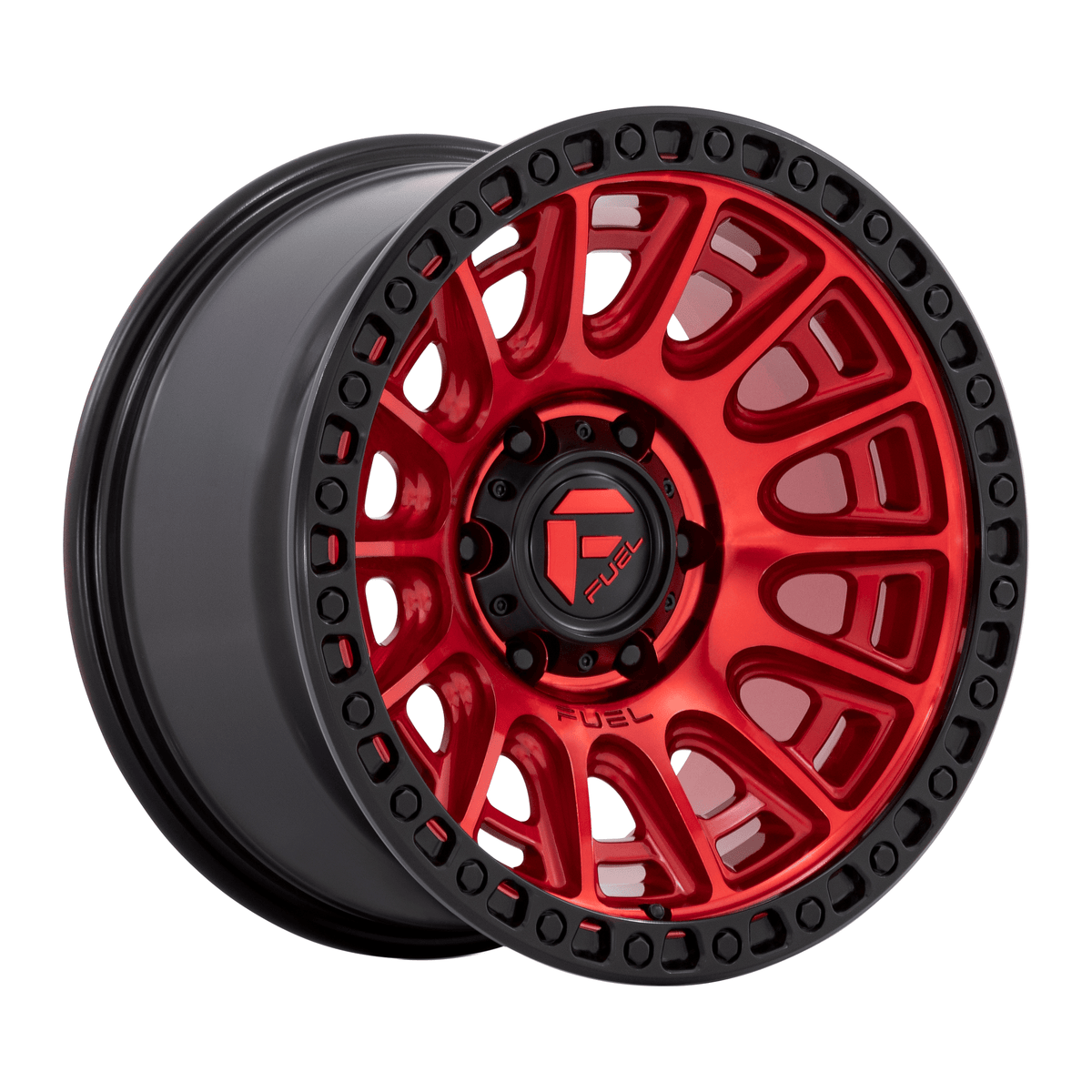 Fuel 1PC D834 CYCLE 17x8.5 Candy Red W/ Black Ring 6x135 25mm