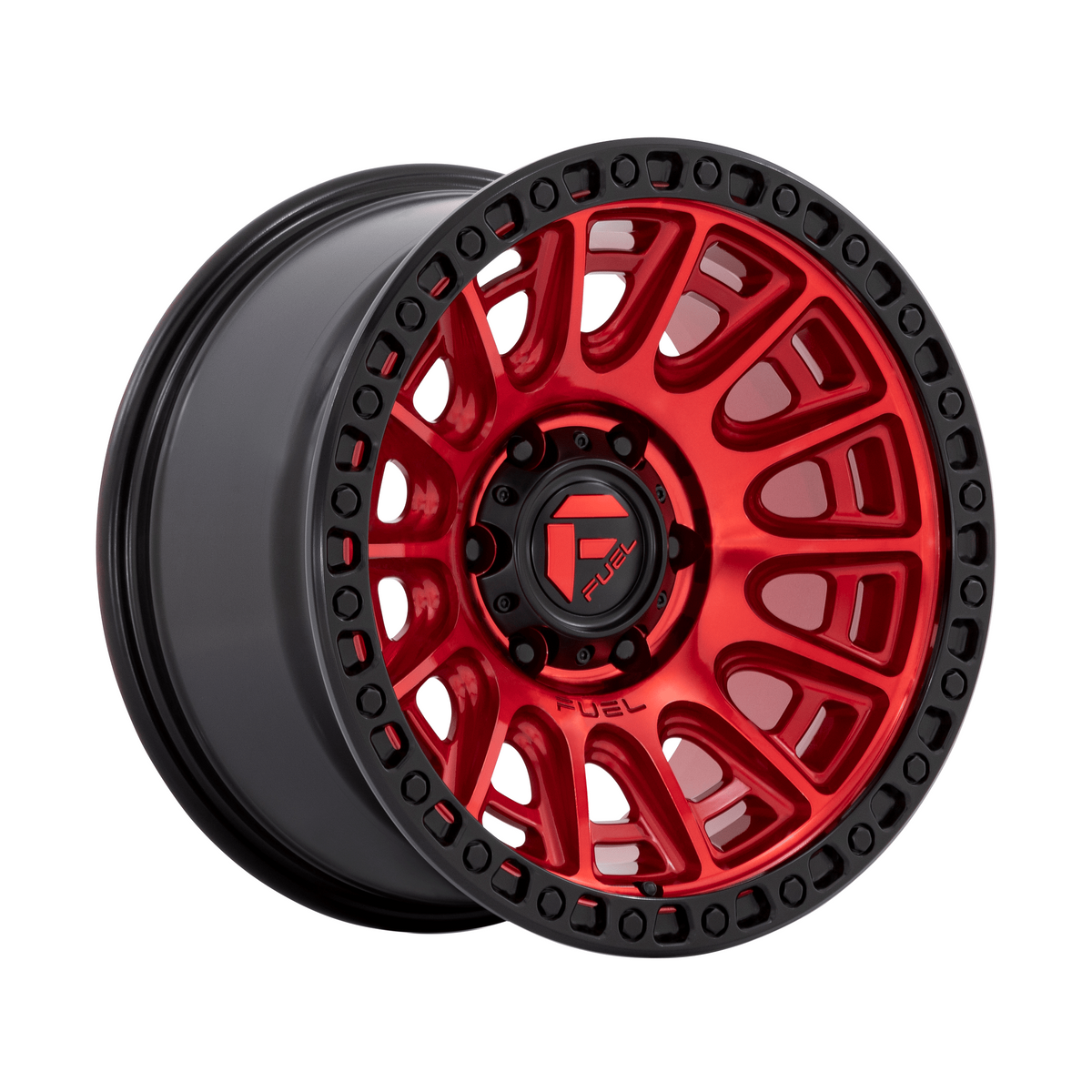 Fuel 1PC D834 CYCLE 17x8.5 Candy Red W/ Black Ring 6x135 25mm