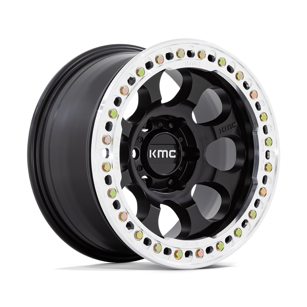 KMC KM237 RIOT BEADLOCK 17x8.5 Satin Black W/ Machined Ring 6x135 0mm