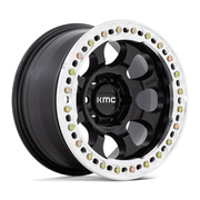 KMC KM237 RIOT BEADLOCK 17x8.5 Satin Black W/ Machined Ring 6x135 0mm