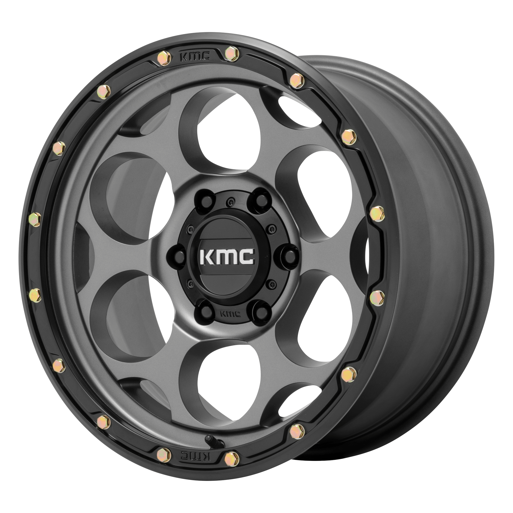 KMC KM541 DIRTY HARRY 17x8.5 Satin Gray W/ Black Lip 6x135 0mm
