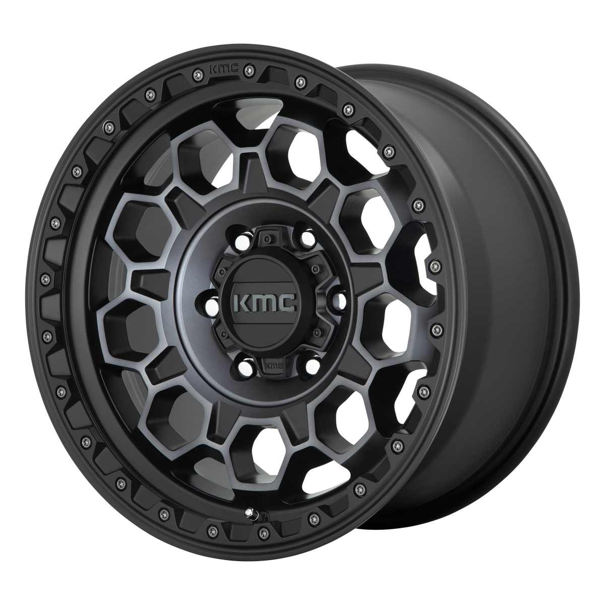 KMC KM545 TREK 17x9 Satin Black W/ Gray Tint 6x135 18mm