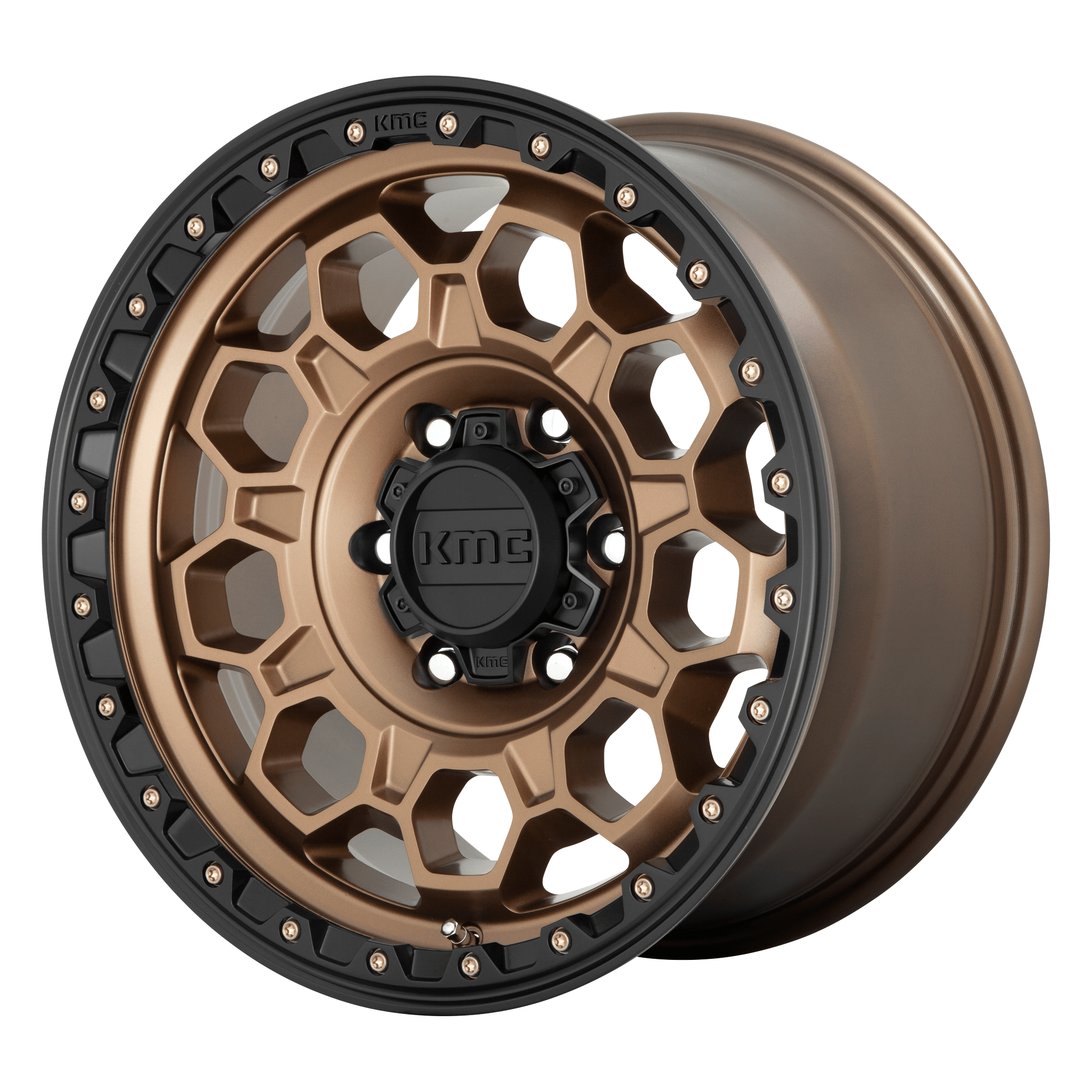 KMC KM545 TREK 17x8 Matte Bronze W/ Black Lip 5x114.3 35mm