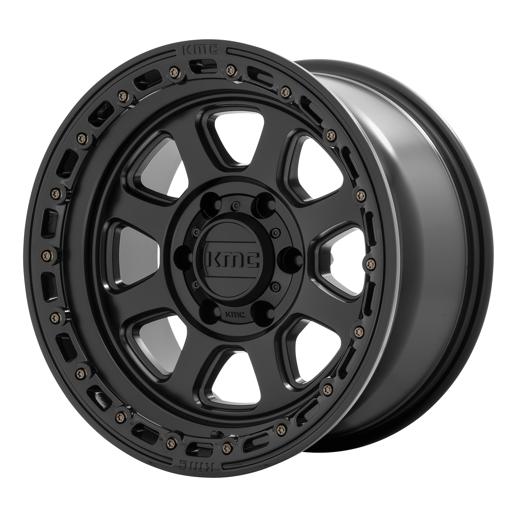 KMC KM548 CHASE 20x9 Satin Black W/ Gloss Black Lip 6x135 18mm
