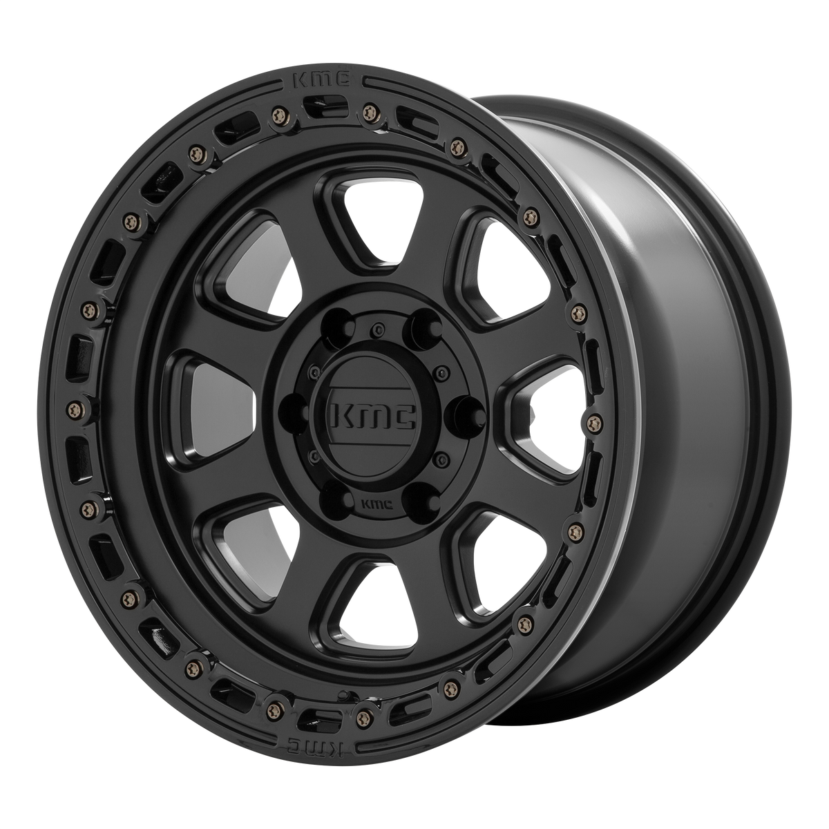 KMC KM548 CHASE 17x9 Satin Black W/ Gloss Black Lip 6x135 0mm